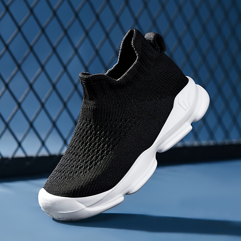 unisex kids woven knit breathable slip on sock shoes comfy non slip soft sole sneakers for boys girls outdoor activities details 0