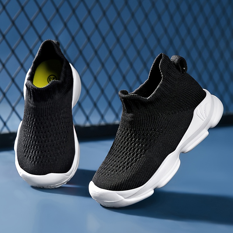 unisex kids woven knit breathable slip on sock shoes comfy non slip soft sole sneakers for boys girls outdoor activities details 3
