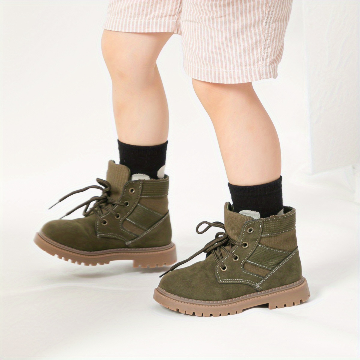 classic lace up kids comfortable non slip boots for indoor details 4