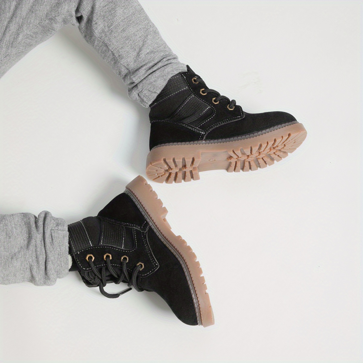 classic lace up kids comfortable non slip boots for indoor details 8