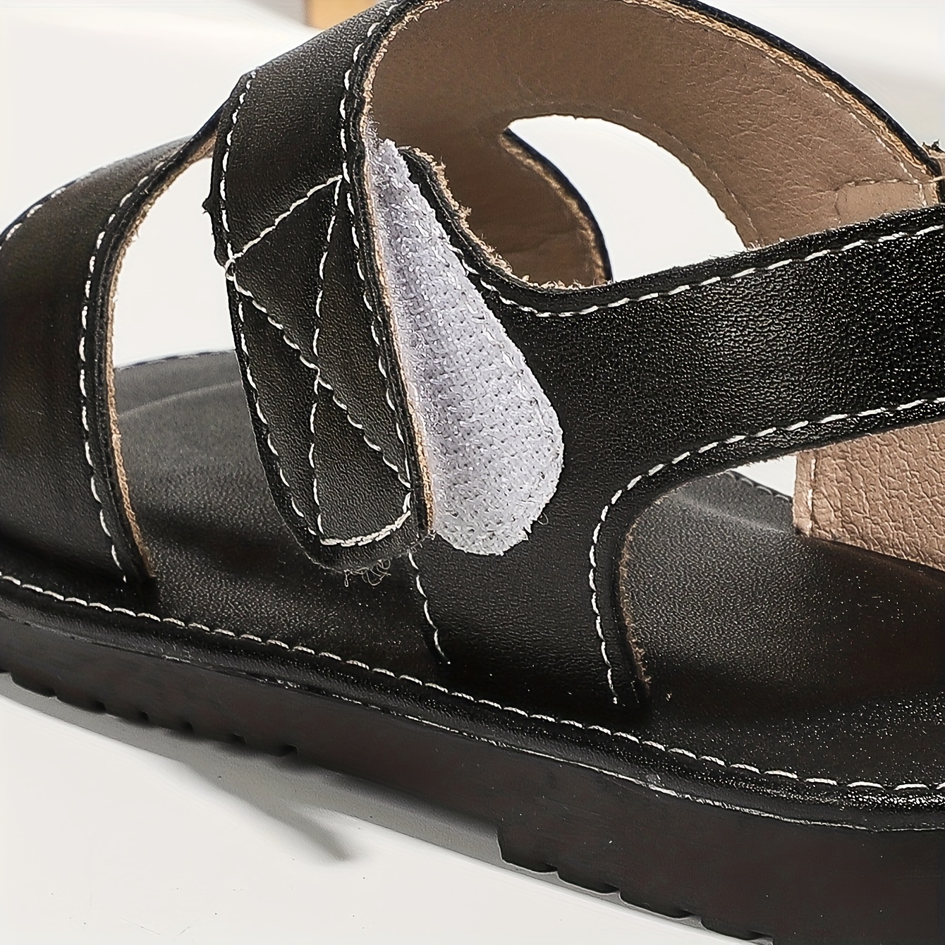 trendy solid color open toe sandals for boys breathable lightweight sandals for indoor outdoor beach summer details 2